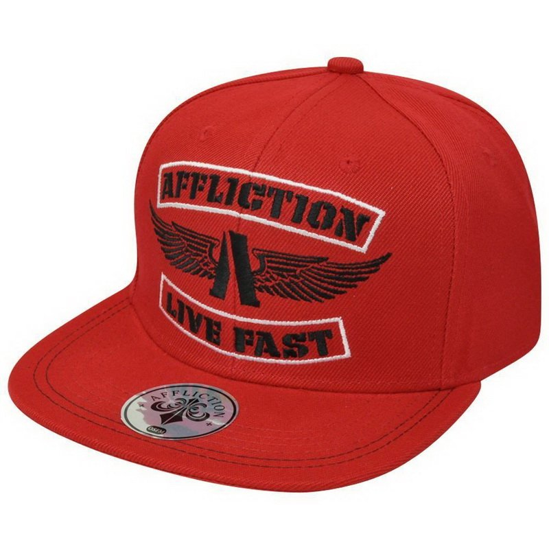 Кепка Affliction Live Fast Wings Skull Hat Red